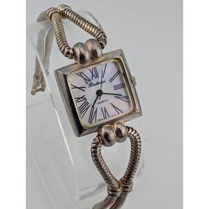 Vtg Badavici Women's Watch 23mm Case MOP Silver 7.25" Cable Band- New Battery